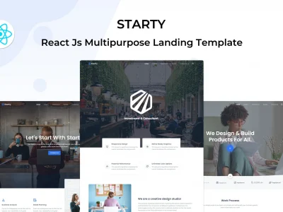 Starty - React Multipurpose Landing Template