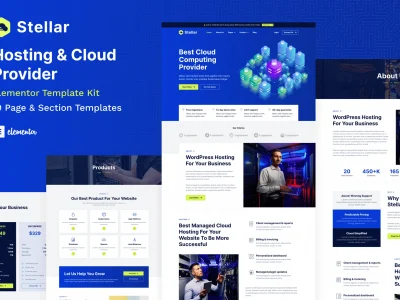 Stellar - Hosting & Cloud Provider WordPress Elementor Template Kit