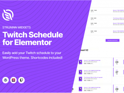 Struninn - Twitch Schedule Elementor Widget