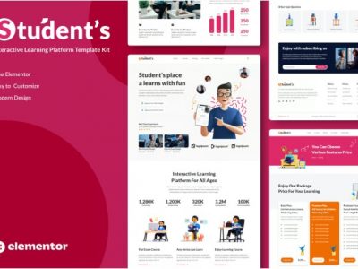 Student's Online e-Course Elementor Template Kit