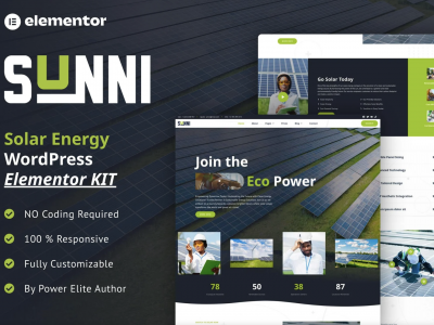 Sunni - Solar Energy Elementor Template Kit