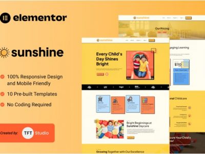 Sunshine - Cheerful Daycare Elementor Template Kit