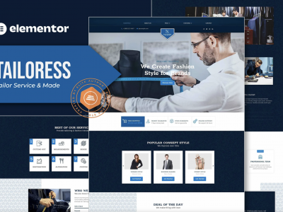 Tailoress - Tailor Service & Made Elementor Template Kit