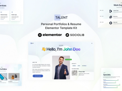 Talent - Personal Portfolios & Resume Elementor Template Kit