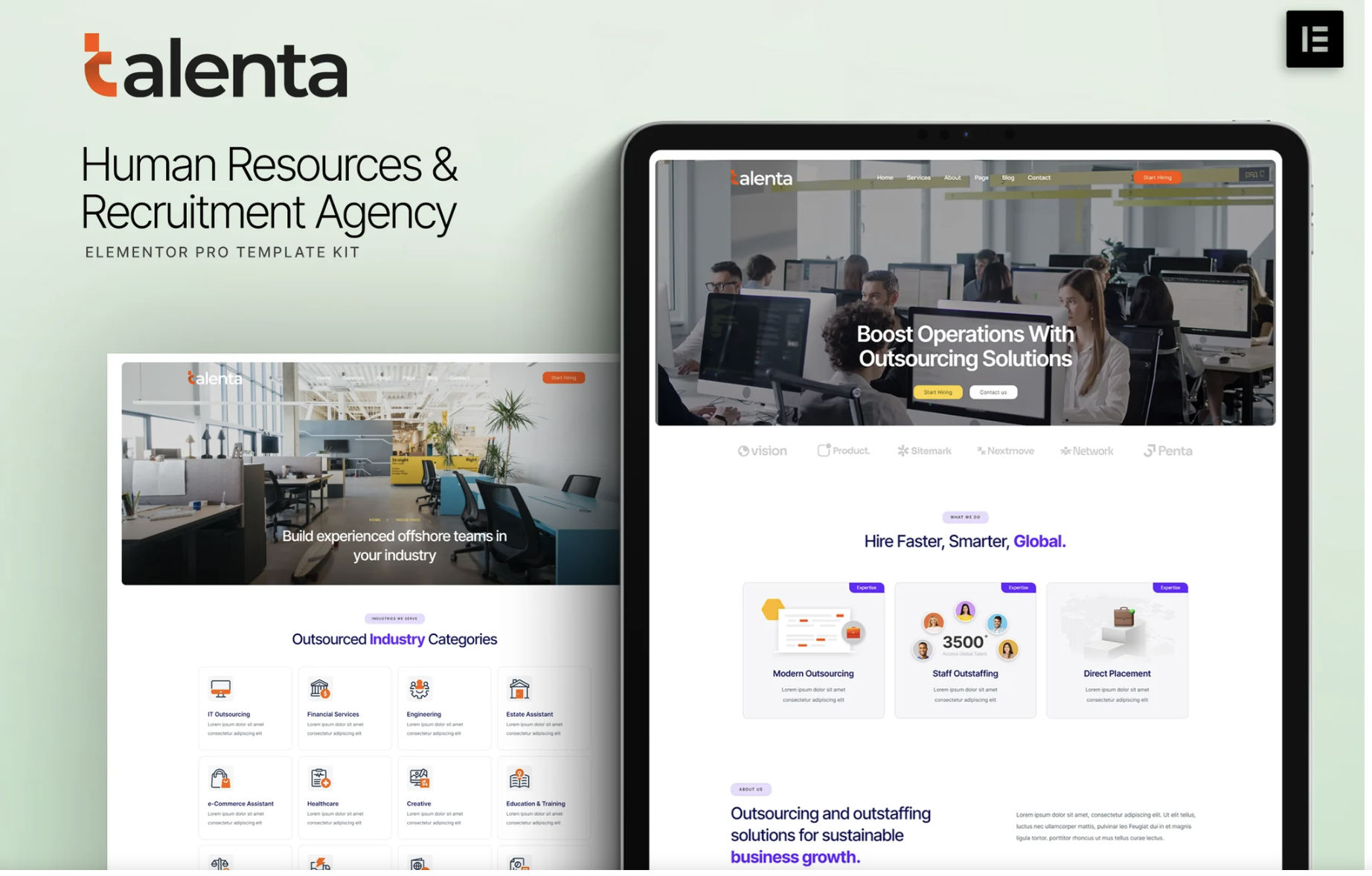 Talenta - Human Resources & Recruitment Agency Elementor Template Kit