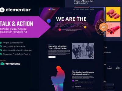 Talk & Action - Colorful Digital Agency Elementor Template Kit