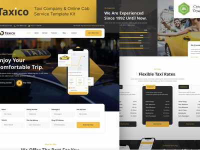 Taxico – Taxi Company & Online Cab Service Elementor Template Kit
