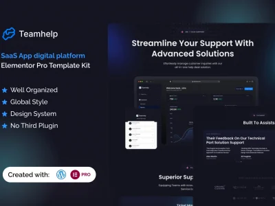 Teamhelp - Help Desk SaaS Elementor Pro Template Kit