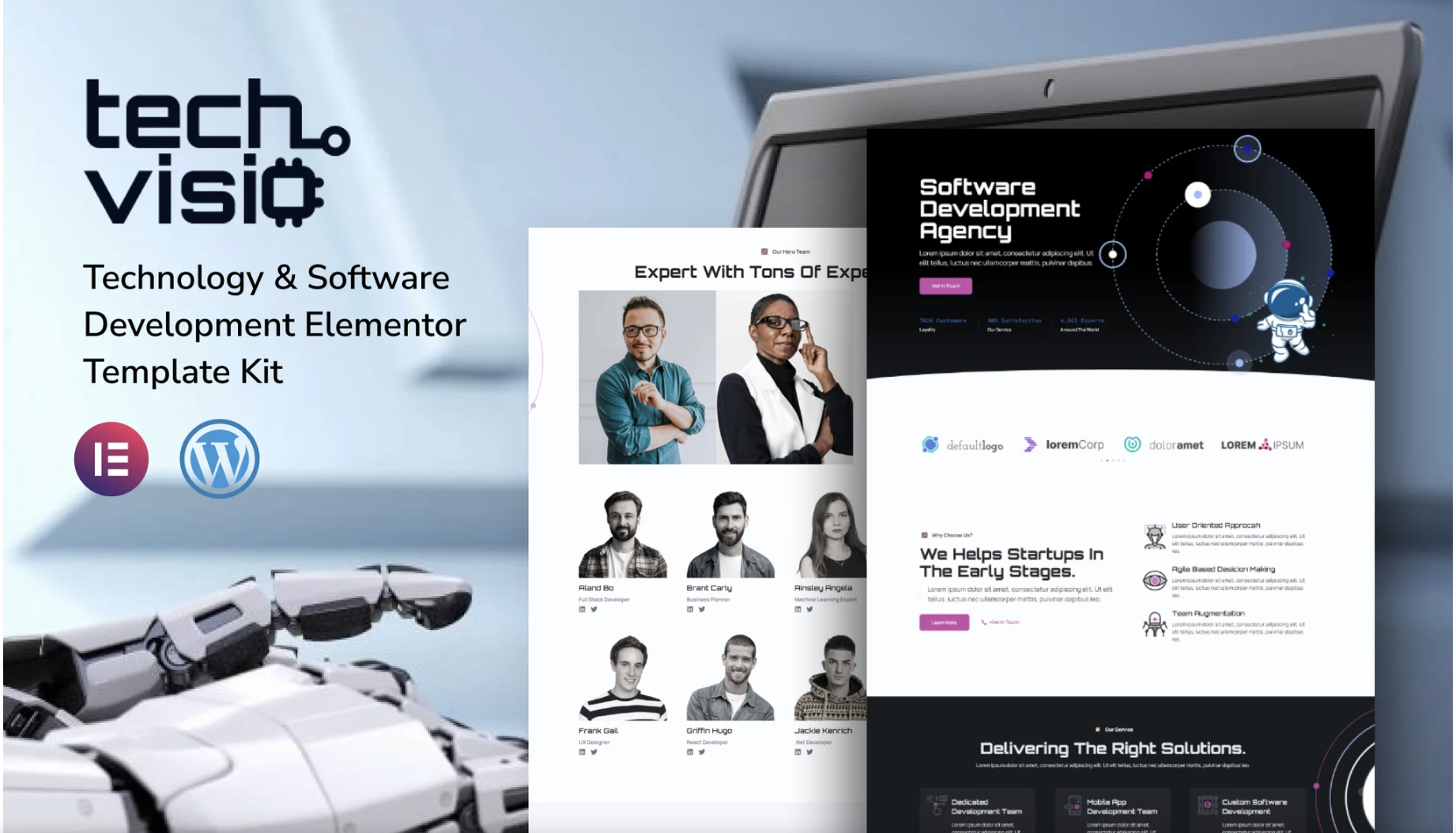 Techvisio - Technology & Software Development Elementor Pro Template Kit