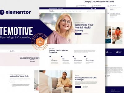 Temotive – Psychology & Counseling Elementor Template Kit