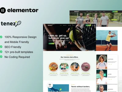Tenez - Tennis School & Club Elementor Template Kit