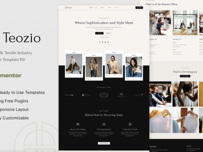 Teozio - Garment & Textile Industry Elementor Template Kit
