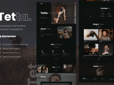 Tetta - Photography & Portfolio Elementor Template Kit