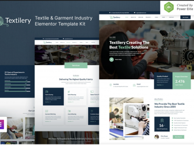 Textilery – Textile & Garment Industry Elementor Template Kit