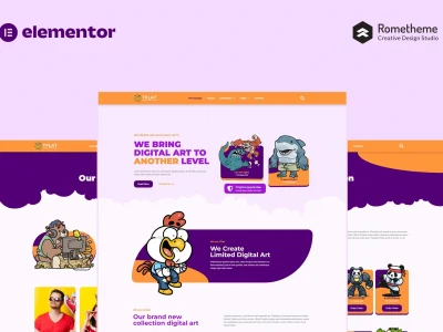 Tflat NFT Portfolio Elementor Pro Full Site Template Kit