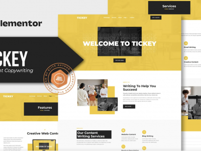 Tickey - Content Copywriting Services Elementor Template Kit