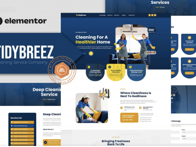 Tidybreez - Cleaning Service Company Elementor Template Kit