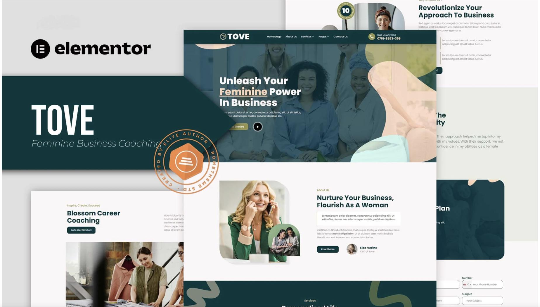 Tove - Feminine Business Coaching Elementor Template Kit