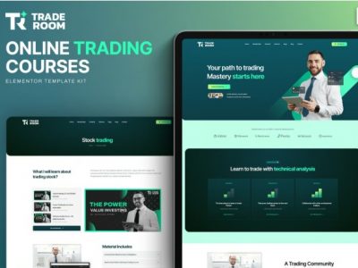 Traderoom - Online trading courses Elementor Template Kit