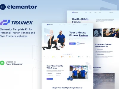 Trainex – Personal Trainer & Fitness Elementor Template Kit