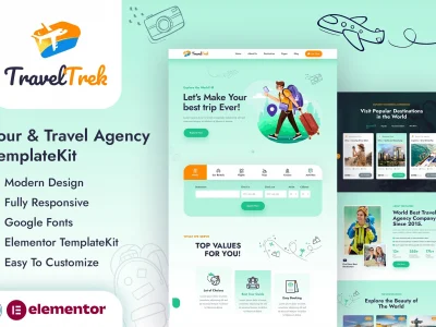 Travel Trek - Tour and Travel Agency Elementor Template Kit