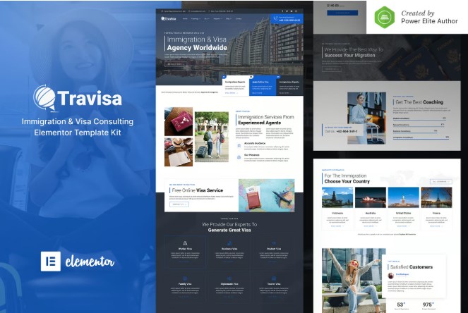 Travisa – Immigration & Visa Consulting Elementor Template Kit