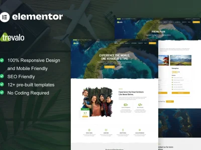 Trevalo - Travel & Tour Agency Elementor Pro Template Kit