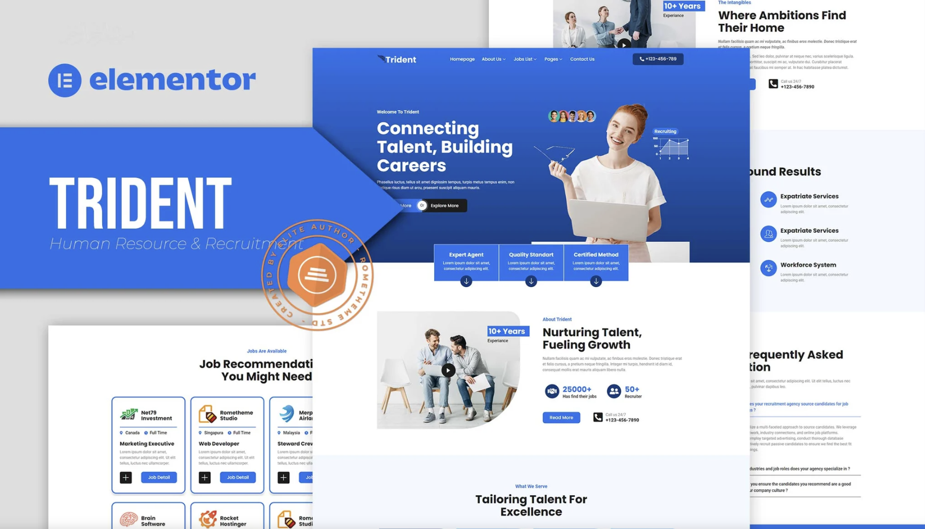 Trident - Human Resources & Recruitment Agency Elementor Template Kit
