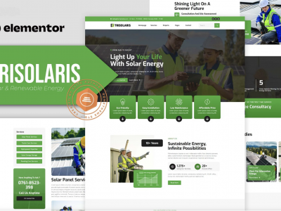 Trisolaris - Solar & Renewable Energy Elementor Template Kit