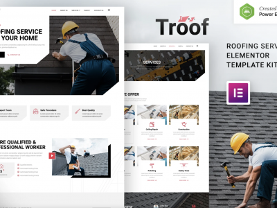 Troof – Roofing Service Elementor Template Kit