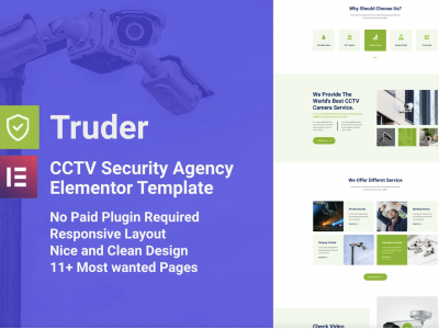 Truder - CCTV Security Service Elementor Template Kit
