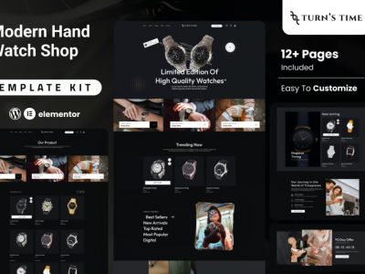 Turnstime - Modern Hand Watch Shop eCommerce Elementor Pro Template Kit