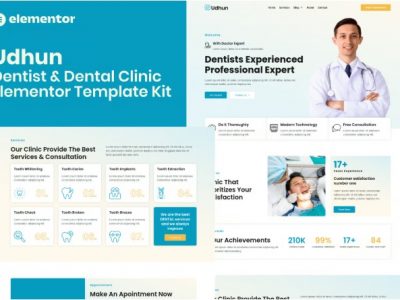Udhun - Dentist & Dental Clinic Elementor Pro Template Kit