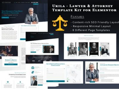 Ukila - Lawyer & Attorney Elementor Template Kit