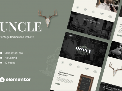 Uncle - Barbershop Elementor Template Kit