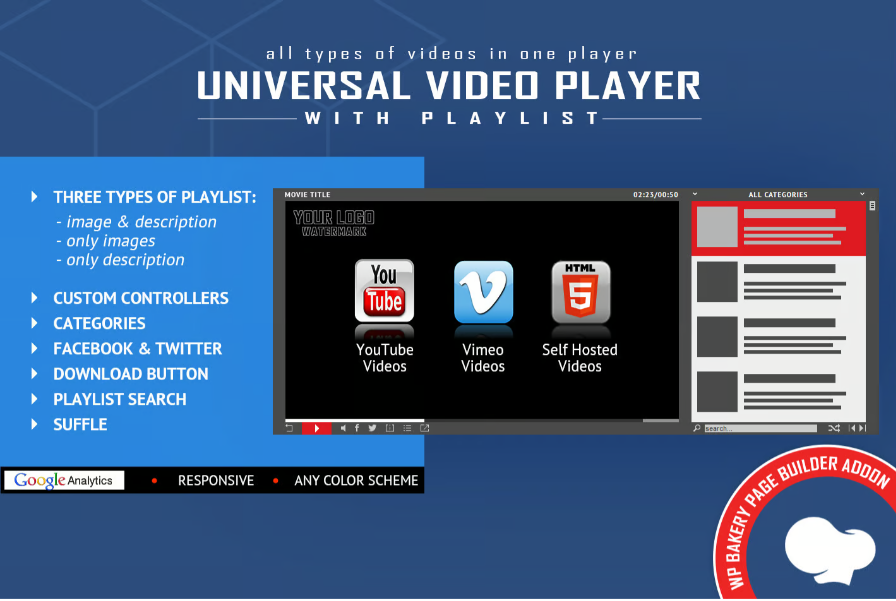 Universal Video Player for WPBakery Page Builder