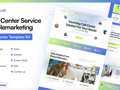 Upcall - Call Center Service & Telemarketing Elementor pro Template Kit