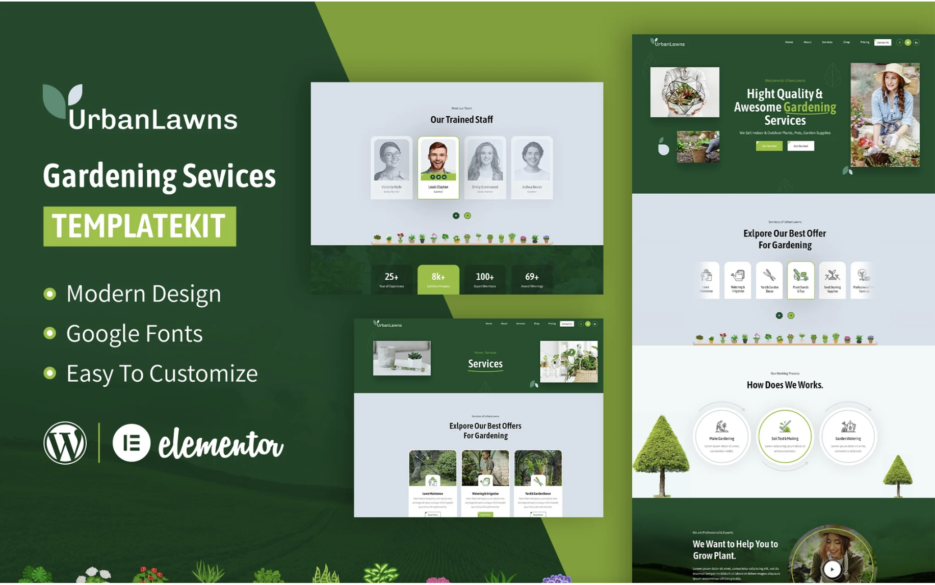 Urban Lawns - Gardening Elementor Template Kit