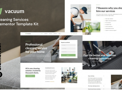 Vacuum - Cleaning Services Company Elementor Template Kit