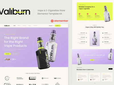 Valiburn - Vape & E-Cigarettes Store Elementor Template Kit