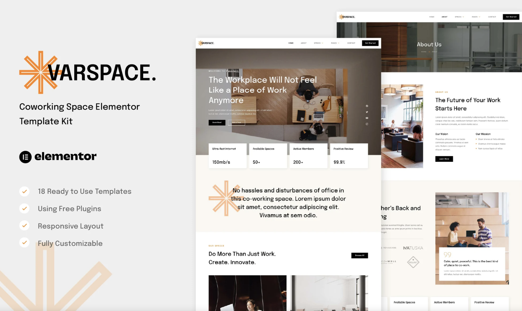 Varspace - Coworking Space Elementor Template Kit