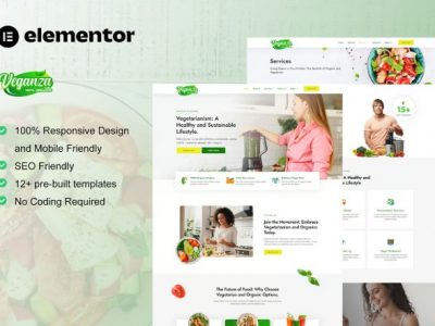 Veganza - Organic Food & Vegetarian Elementor Template Kit