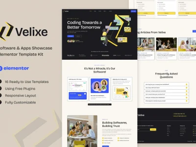Velixe - Software & Apps Showcase Elementor Template Kit