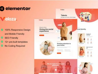 Veloza - Influencer & Talent Agency Elementor Template Kit