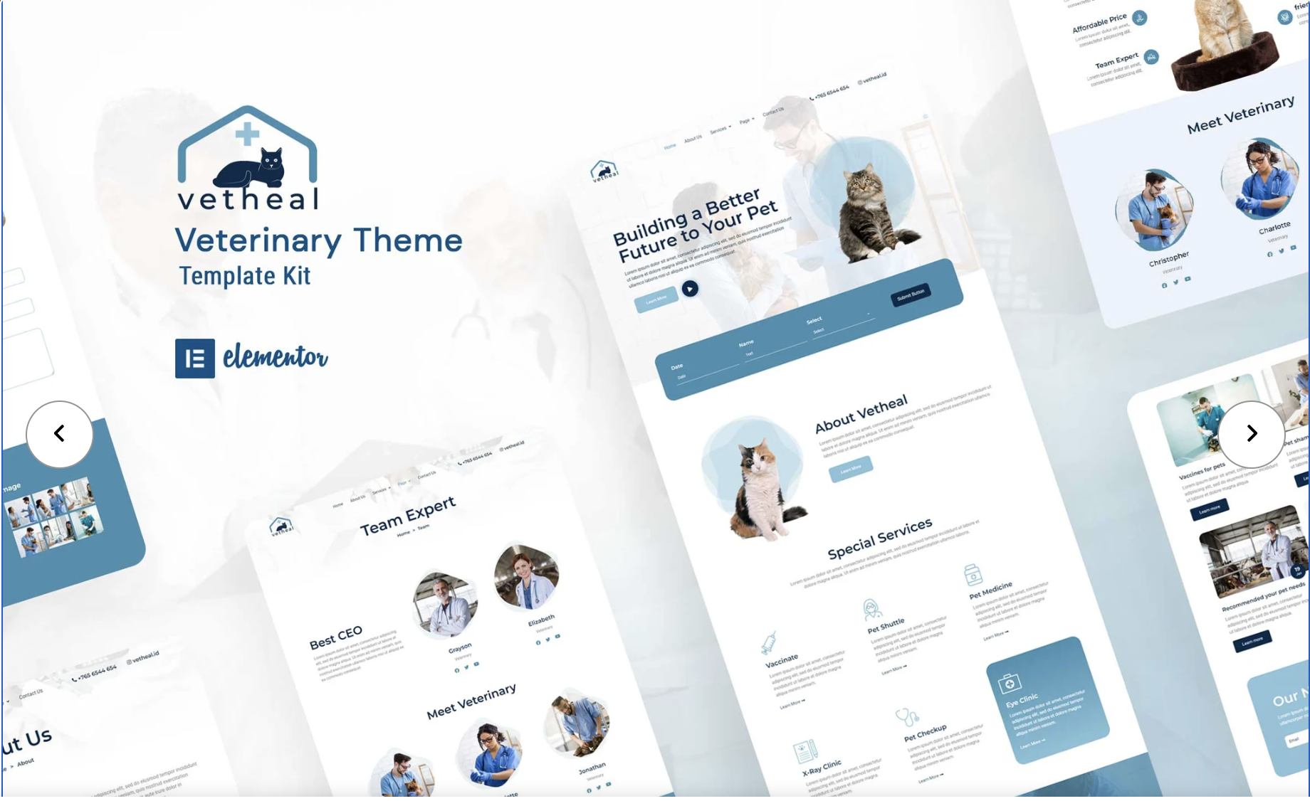Vetheal - Veterinary Clinic Elementor Template Kit