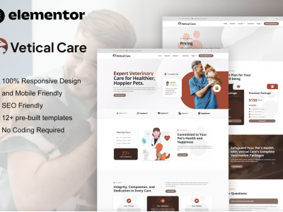 VeticalCare - Veterinary & Pet Care Elementor Pro Template Kit
