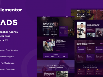 Viads - Videographer Agency Elementor Template Kit