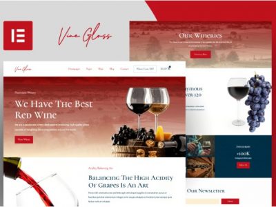 Vine Gloss - Wine Shop & Vineyard Elementor Pro Template Kit