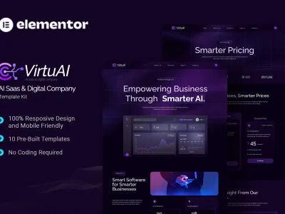 VirtuAI - AI Saas & Digital Company Elementor Template Kit