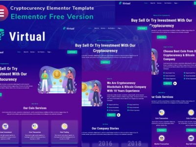 Virtual - Cryptocurency Blockchain & Bitcoin Elementor Template Kit